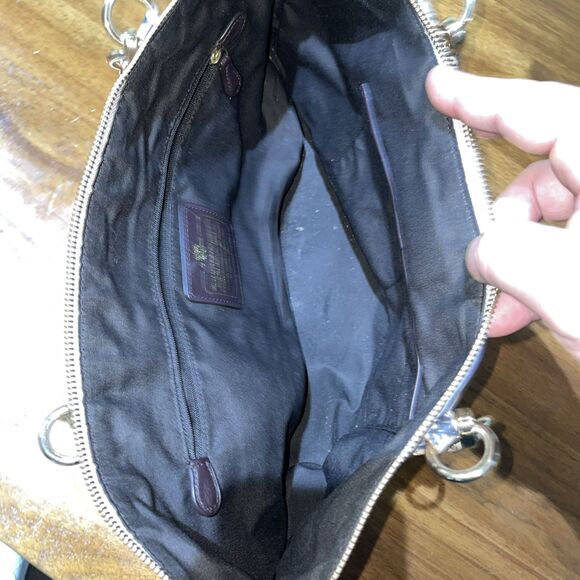 Coach Ava Large Leather Tote Handbag in Champagne Pink with Zip Closure - Picture 10 of 12